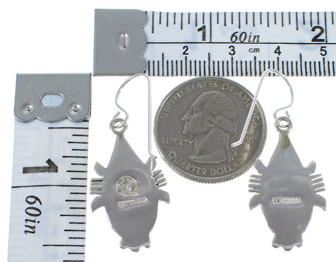 Silver Southwest Turquoise Hook Dangle Earrings CX45600