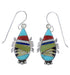 Southwestern Silver Multicolor Inlay Earrings CX45603