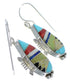 Southwestern Silver Multicolor Inlay Earrings CX45603