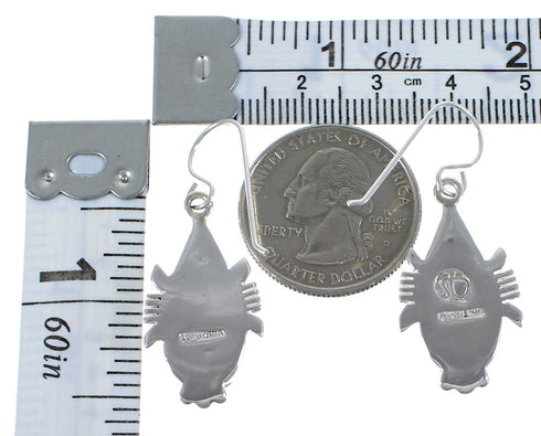 Southwestern Silver Multicolor Inlay Earrings CX45603