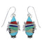 Multicolor Inlay Sterling Silver Hook Dangle Earrings CX45604