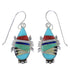 Multicolor Inlay Sterling Silver Hook Dangle Earrings CX45604