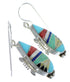 Multicolor Inlay Sterling Silver Hook Dangle Earrings CX45604