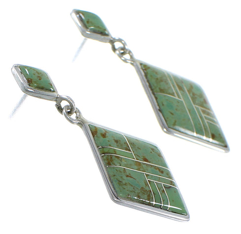 Turquoise Inlay Sterling Silver Jewelry Post Dangle CX45606