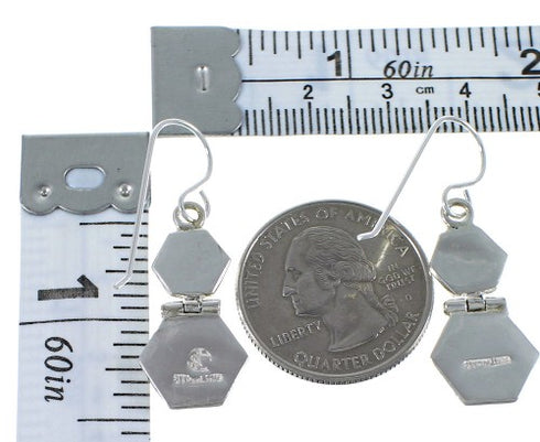 Turquoise And Opal Inlay Silver Earrings CX46939