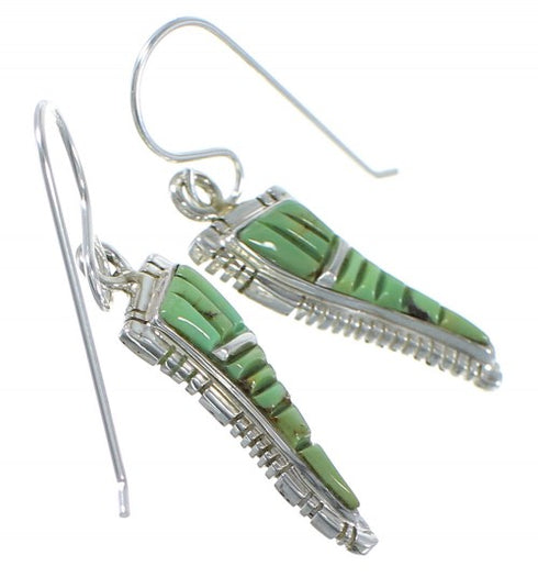 Silver Turquoise Southwest Hook Dangle Earrings CX47002