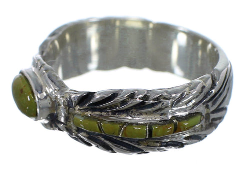 Sterling Silver And Turquoise Feather Ring Size 8-1/2 PX43714