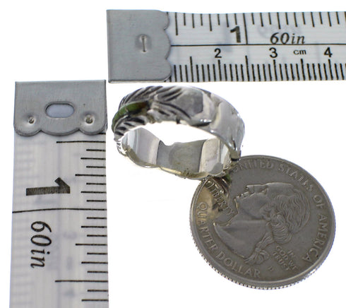 Turquoise Silver Jewelry Feather Ring Size 5 PX43743