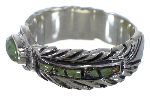 Turquoise Feather Southwest Jewelry Ring Size 4-3/4 PX43746