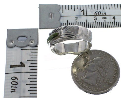 Feather Sterling Silver And Turquoise Ring Size 5-1/2 PX43754