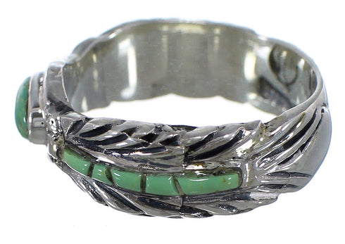 Turquoise Feather Jewelry Ring Size 5-3/4 PX43758