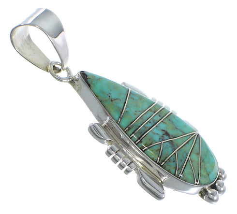 Southwest Turquoise Inlay Silver Pendant EX44400