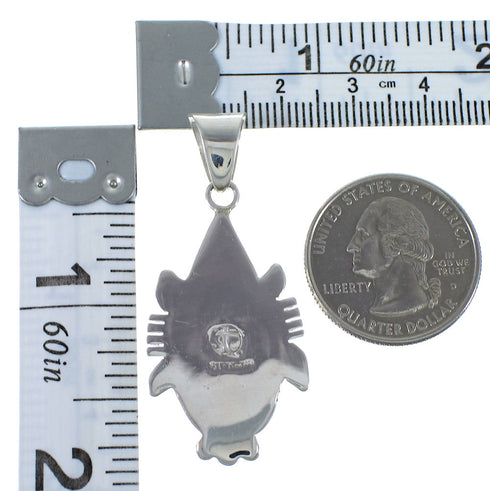 Southwest Turquoise Inlay Silver Pendant EX44400