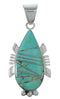 Turquoise Inlay Southwest Silver Pendant EX44401