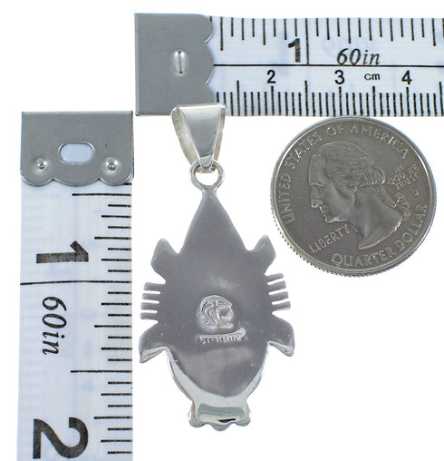 Turquoise Inlay Southwest Silver Pendant EX44401