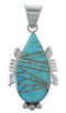 Southwest Turquoise Inlay Silver Pendant EX44411