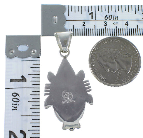 Southwest Turquoise Inlay Silver Pendant EX44411
