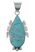 Turquoise Inlay Southwest Silver Pendant EX44412
