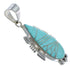 Turquoise Inlay Southwest Silver Pendant EX44412