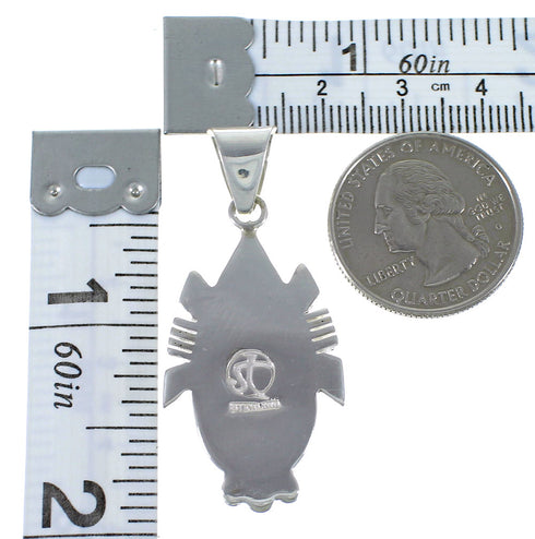 Turquoise Inlay Southwest Silver Pendant EX44412