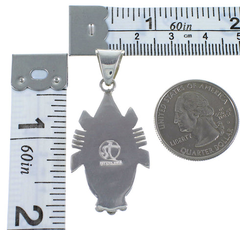 Southwest Silver Turquoise Inlay Pendant EX44413
