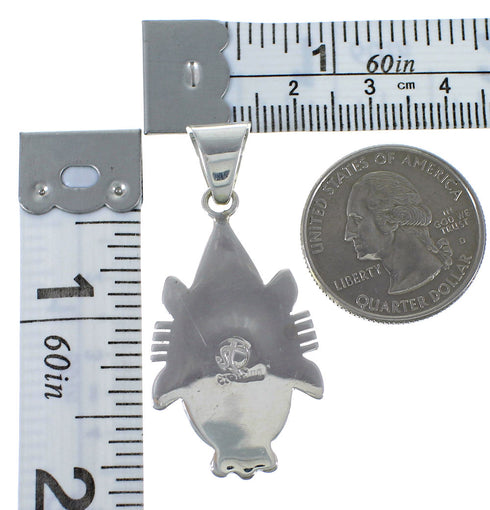 Turquoise Inlay Genuine Sterling Silver Pendant EX44415