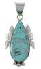 Turquoise Inlay Silver Slide Pendant EX44416
