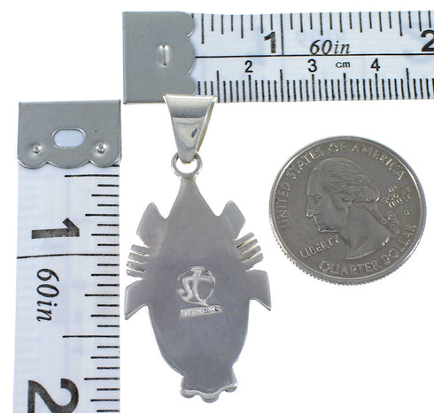 Turquoise Inlay Silver Slide Pendant EX44416