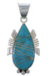Southwest Turquoise And Sterling Silver Pendant EX44419