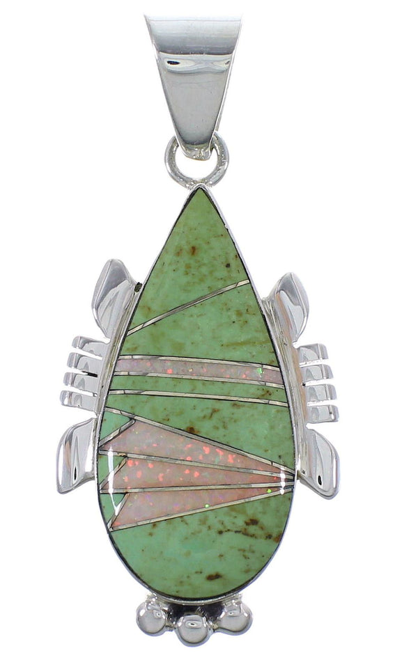 Turquoise And Opal Sterling Silver Pendant EX44424