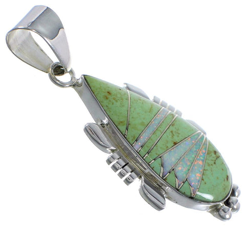 Turquoise And Opal Sterling Silver Pendant EX44424