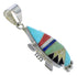 Multicolor Inlay Sterling Silver Slide Pendant EX44429