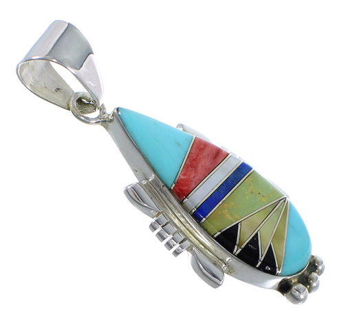 Multicolor Sterling Silver Southwest Pendant EX44430