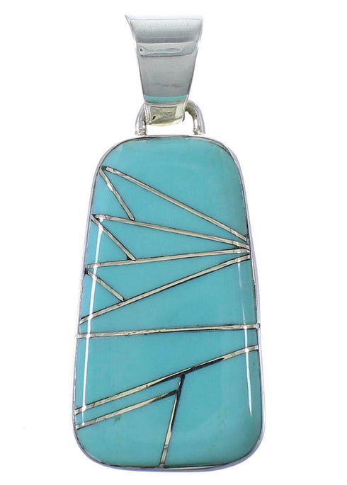 Turquoise Southwest Sterling Silver Pendant EX44453
