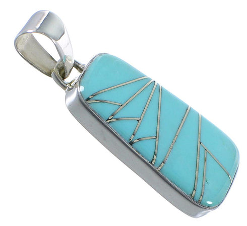 Turquoise Southwest Sterling Silver Pendant EX44453
