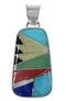Multicolor Inlay And Silver Southwest Pendant EX44459