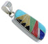 Multicolor Inlay And Silver Southwest Pendant EX44459