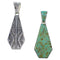 Turquoise Inlay Sterling Silver Reversible Pendant EX44466