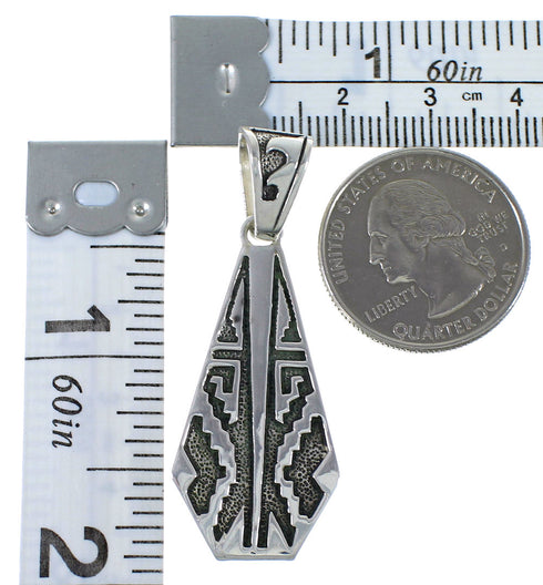 Turquoise Inlay Sterling Silver Reversible Pendant EX44466