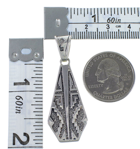 Turquoise Inlay Reversible Silver Pendant EX44469