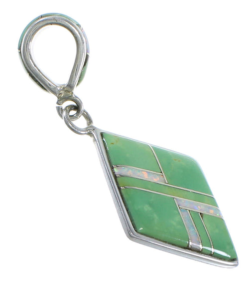 Southwestern Turquoise And Opal Silver Pendant EX44325
