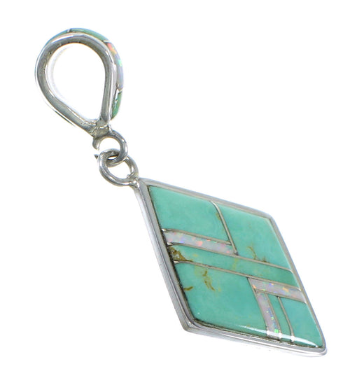 Southwest Turquoise Opal Silver Pendant EX44330