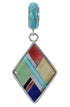 Southwest Multicolor And Sterling Silver Pendant EX44349