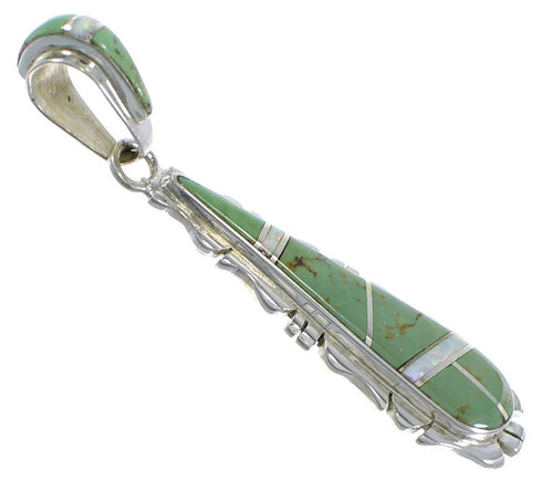 Turquoise And Opal Inlay Silver Pendant EX44389