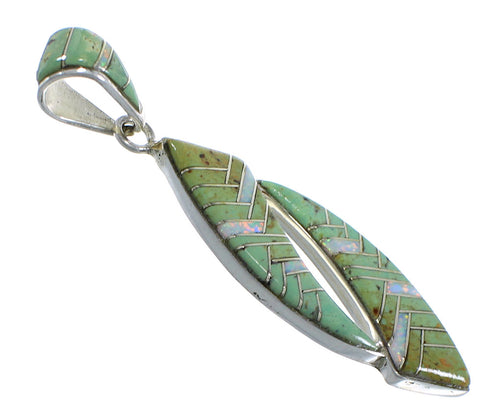 Southwest Authentic Sterling Silver Turquoise And Opal Pendant AX48833