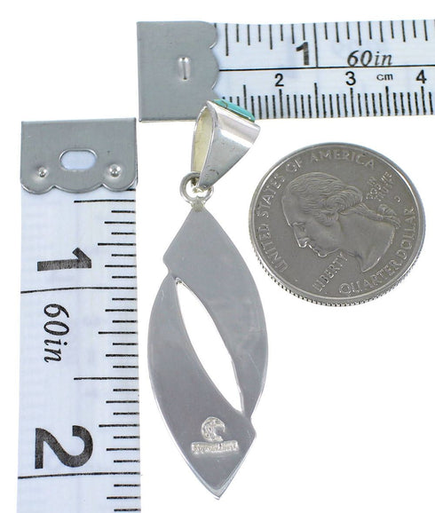 Southwestern Authentic Sterling Silver Turquoise Opal Pendant AX48837