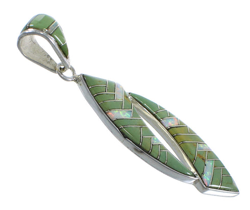 Southwest Sterling Silver Turquoise And Opal Pendant AX48840