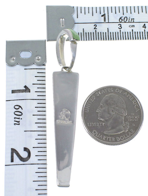 Genuine Sterling Silver Turquoise Opal Southwest Inlay Pendant CX46124
