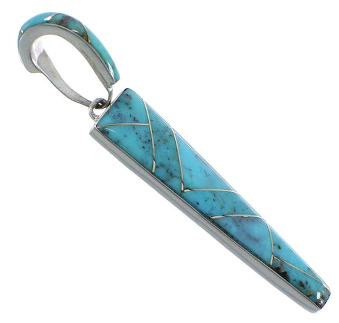 Turquoise Southwestern Sterling Silver Pendant CX46215