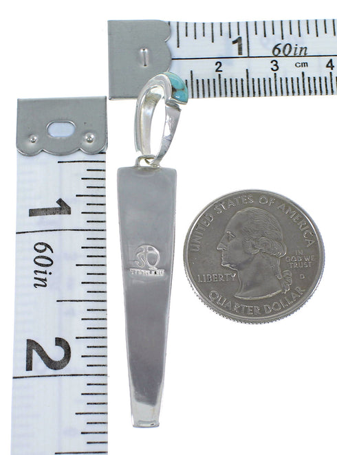 Turquoise Inlay Southwest Silver Pendant CX46219